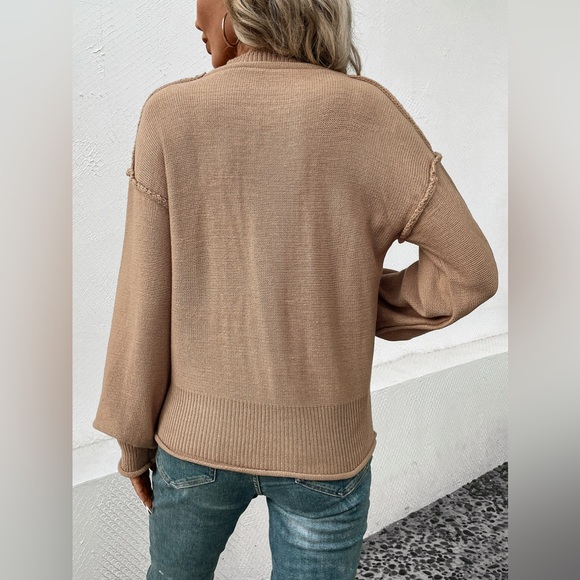 Exposed Seam Round Neck Sweater - Picture 2 of 4
